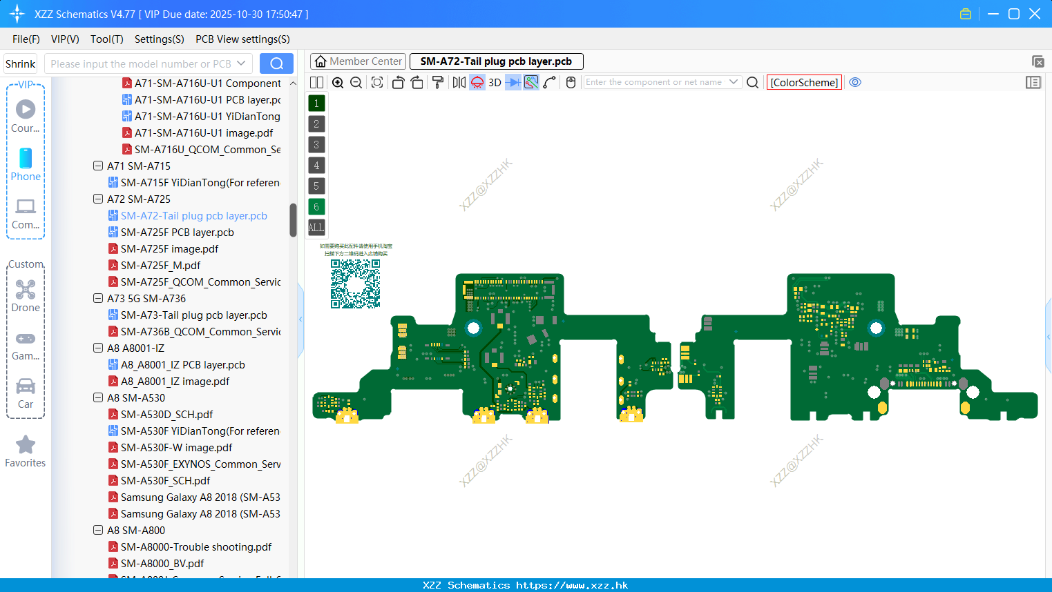 Samsung SM-A72-Tail Plug Pcb Layer